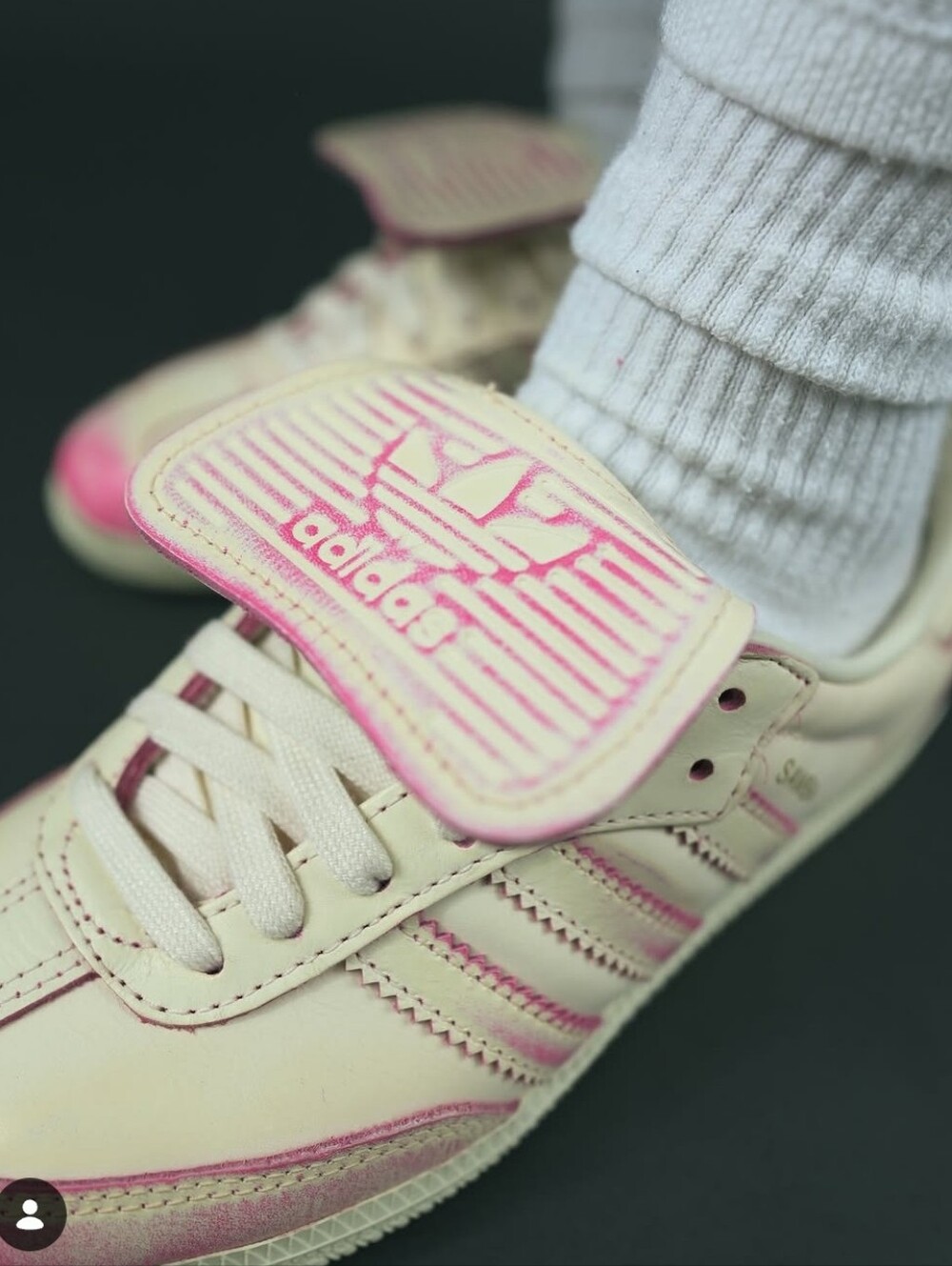 Adidas Samba LT Sneakers Distressed Crew White/Shock Pink - Picture 7 of 10